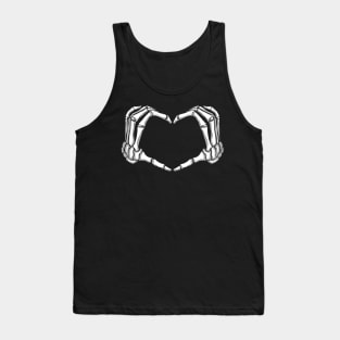 Skeleton Hands forming Heart I love Halloween Tank Top